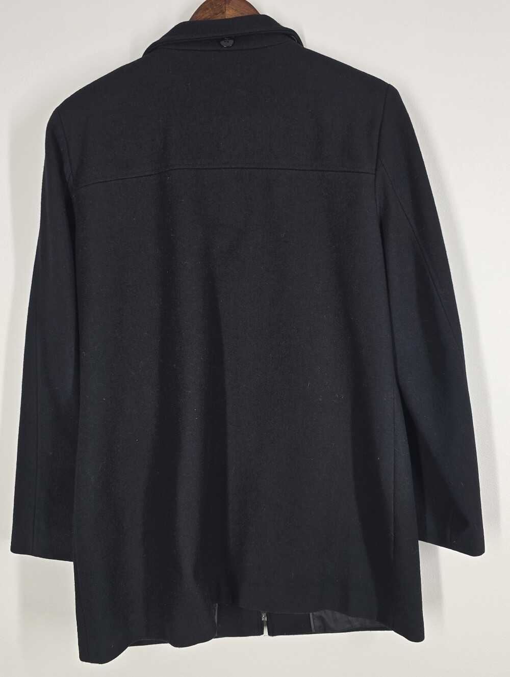 Calvin Klein Wool Blend Zip Front Coat Size 10 Black - Picture 2 of 7